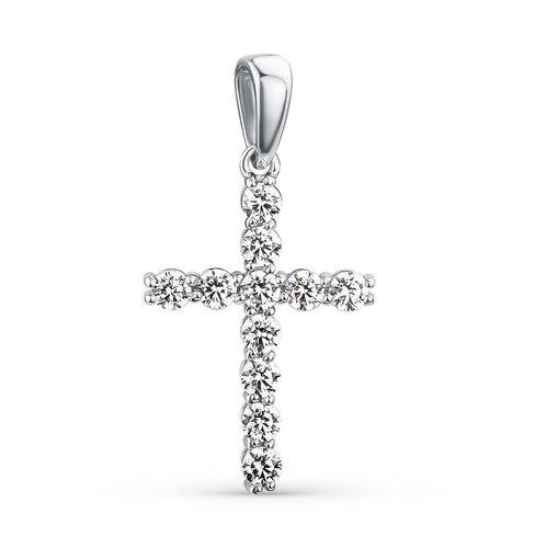 Подвеска крест декоративный DEWI,  серебро 925 проба, вставка фианит (DEWI, Россия)