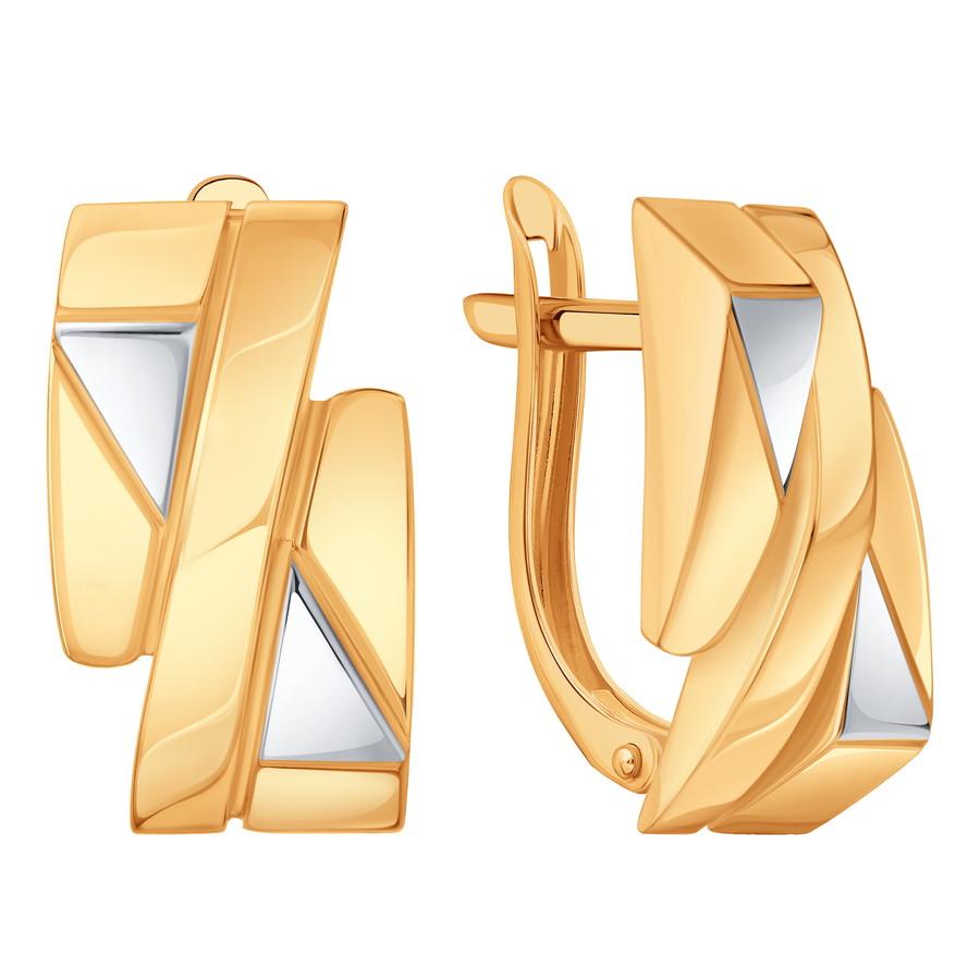 Серьги с английским замком Karatov, красное золото 585 проба (Karatov, Россия)