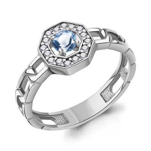 Кольцо декоративное Aquamarine,  серебро 925 проба, вставка фианит