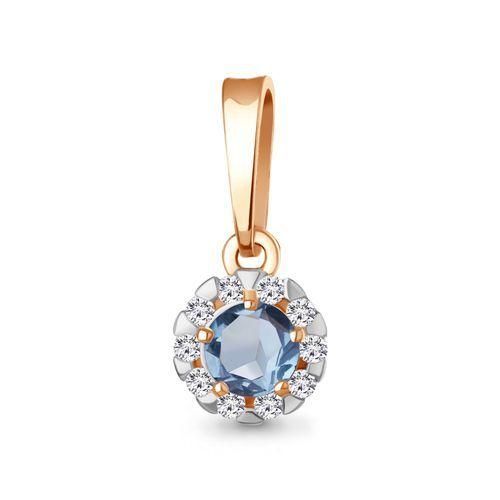 Подвеска декоративная Aquamarine, красное золото 585 проба, вставка фианит