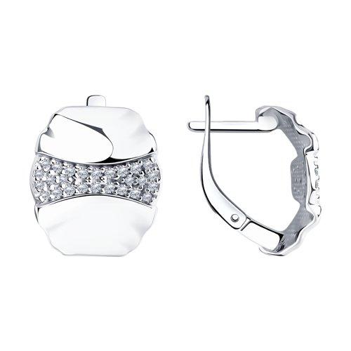 Серьги с английским замком Diamant,  серебро 925 проба, вставка фианит (Diamant, Россия)