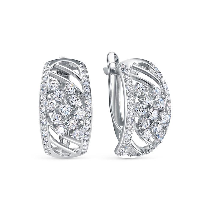 Серьги с английским замком Zlato,  серебро 925 проба, вставка фианит (Zlato, Россия)