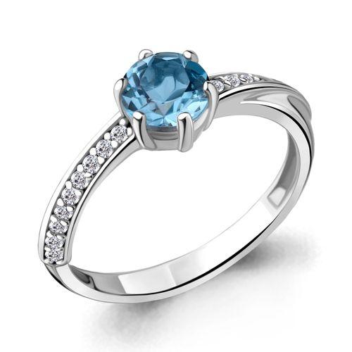 Кольцо декоративное Aquamarine,  серебро 925 проба, вставка фианит