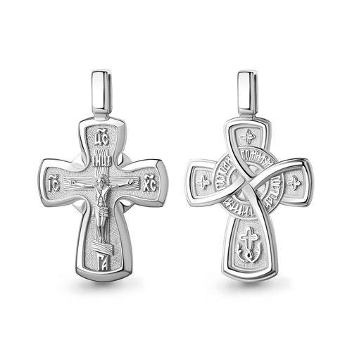 Подвеска крестик Aquamarine,  серебро 925 проба (Aquamarine, Россия)