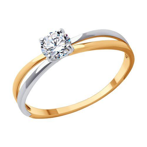 Кольцо помолвочное Sokolov и Diamant, красное золото 585 проба, вставка фианит