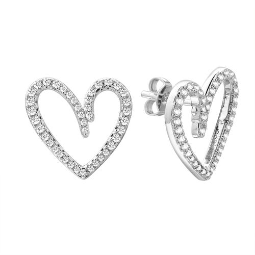 Серьги пусеты Fresh Jewellery,  серебро 925 проба, вставка фианит (Fresh Jewellery, Россия)