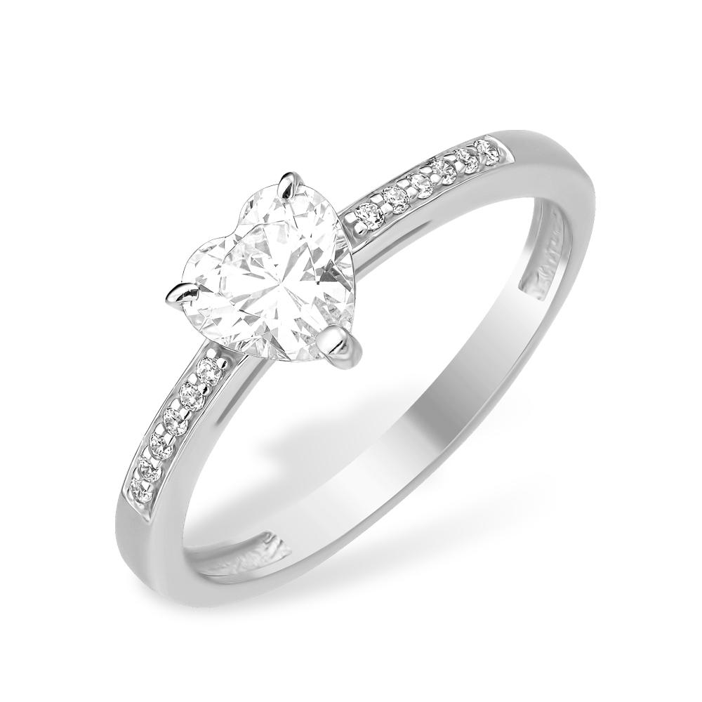 Кольцо помолвочное 7 Карат, белое серебро 925 проба, вставка фианит (7 Карат, Беларусь)