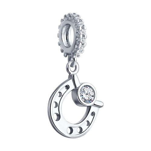 Подвеска шарм SOKOLOV,  серебро 925 проба, вставка фианит (SOKOLOV, Россия)