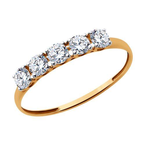 Кольцо декоративное Sokolov и Diamant, красное золото 585 проба, вставка фианит (Sokolov и Diamant, Россия)