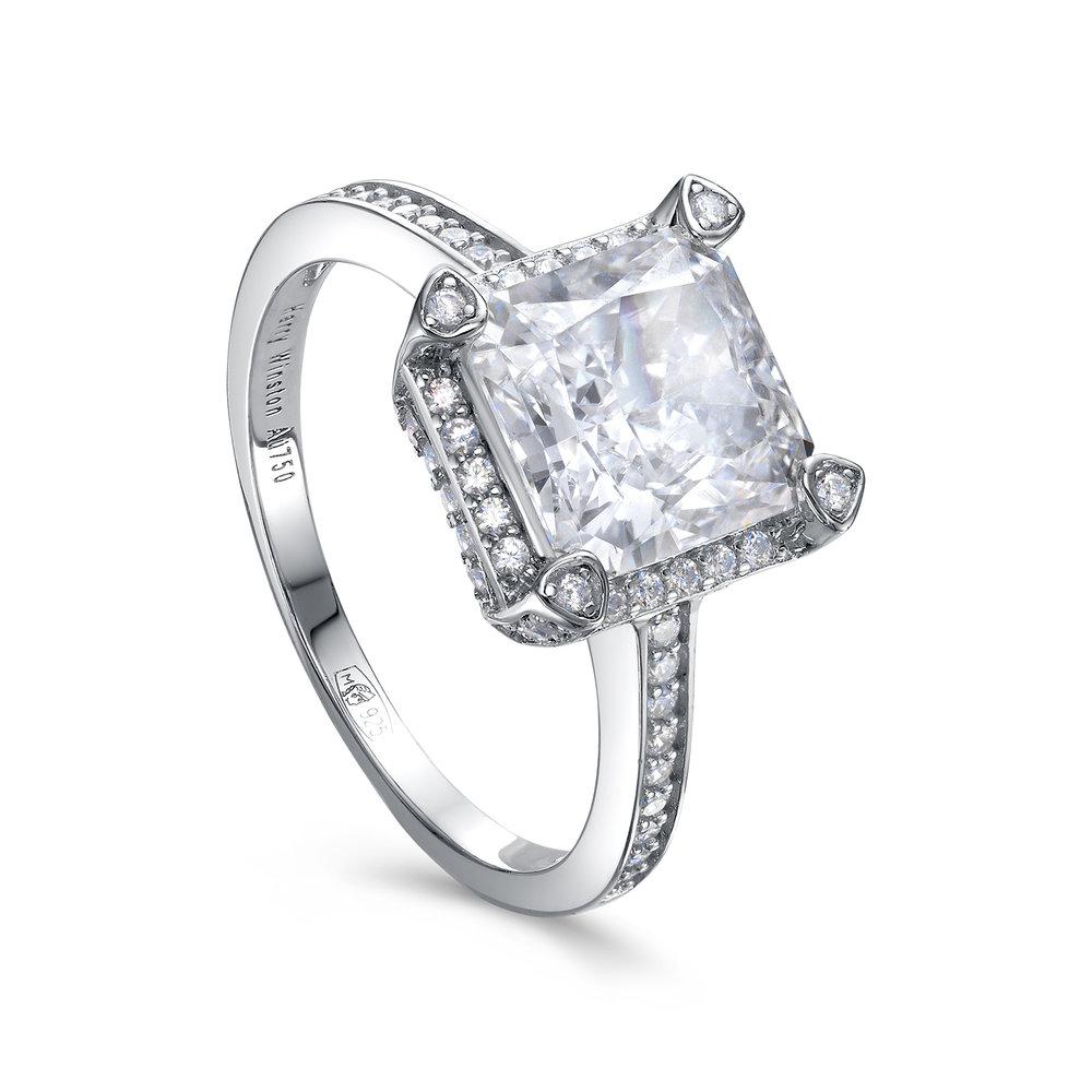 Кольцо декоративное KABAROVSKY,  серебро 925 проба, вставка фианит