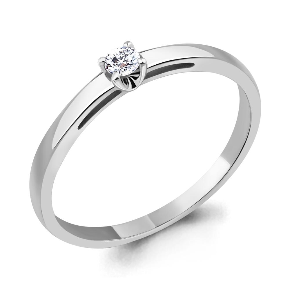 Кольцо помолвочное Aquamarine, белое золото 585 проба, вставка бриллиант (Aquamarine, Россия)