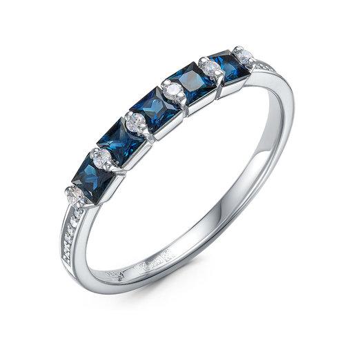 Кольцо декоративное RoseGrace, белое золото 585 проба, вставка бриллиант/сапфир (RoseGrace, Россия)