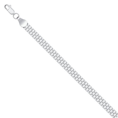 Браслет классический Красцветмет, плетение "Бисмарк машинный",  серебро 925 проба (Красцветмет, Россия)