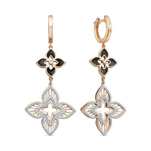Серьги длинные Berger, красное золото 585 проба, вставка фианит (Berger, Россия)