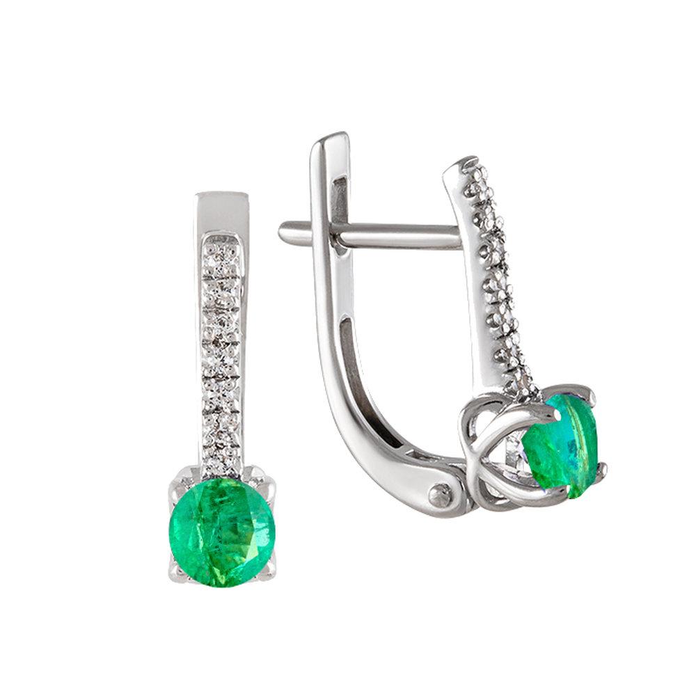 Серьги с английским замком,  серебро 925 проба (Россия)