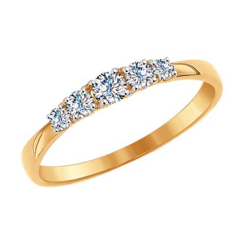 Кольцо декоративное SOKOLOV, красное золото 375 проба, вставка фианит (SOKOLOV, Россия)