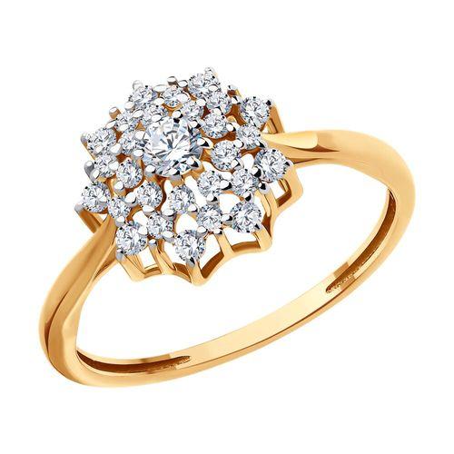 Кольцо помолвочное Sokolov и Diamant, красное золото 585 проба, вставка фианит