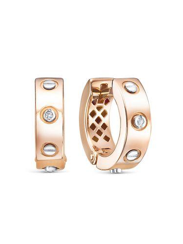 Серьги конго Berger, красное золото 585 проба, вставка фианит