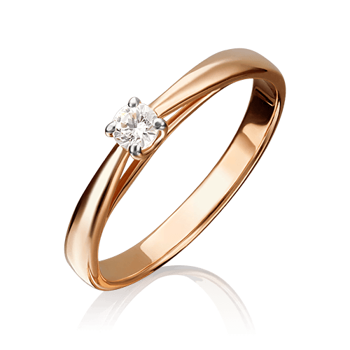 Кольцо помолвочное Platina Jewellery, красное золото 585 проба, вставка фианит