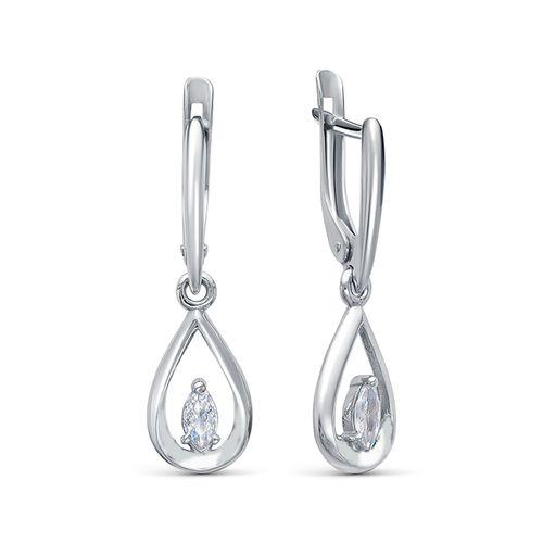 Серьги длинные Zlato,  серебро 925 проба, вставка фианит (Zlato, Россия)