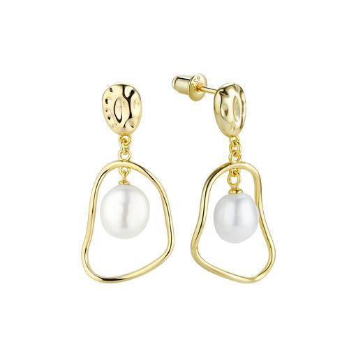 Серьги длинные Fresh Jewellery,  серебро 925 проба, вставка жемчуг (Fresh Jewellery, Россия)