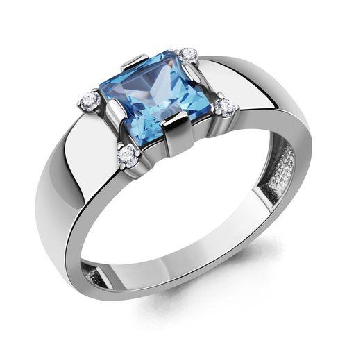 Кольцо декоративное Aquamarine,  серебро 925 проба, вставка фианит