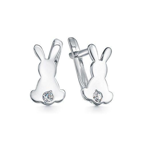 Серьги детские Zlato,  серебро 925 проба, вставка фианит (Zlato, Россия)