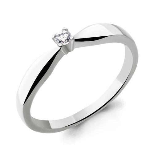 Кольцо помолвочное Aquamarine, белое золото 585 проба, вставка бриллиант (Aquamarine, Россия)
