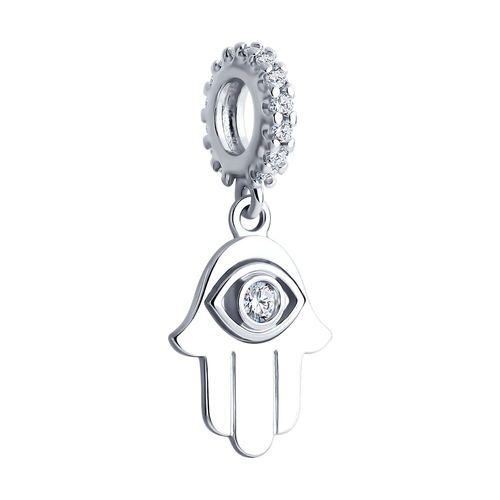 Подвеска шарм SOKOLOV,  серебро 925 проба, вставка фианит (SOKOLOV, Россия)