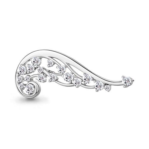 Брошь Aquamarine,  серебро 925 проба
