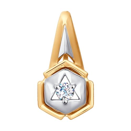 Подвеска декоративная Sokolov и Diamant, красное золото 585 проба, вставка фианит