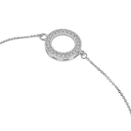 Браслет декоративный,  серебро 925 проба, вставка фианит (Россия)