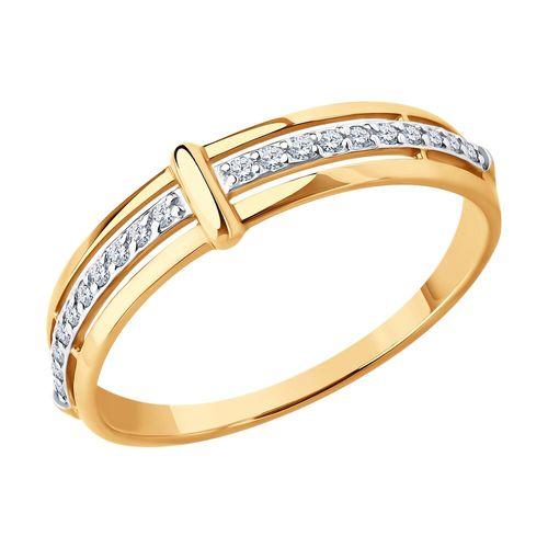 Кольцо декоративное Sokolov и Diamant, красное золото 585 проба, вставка фианит (Sokolov и Diamant, Россия)