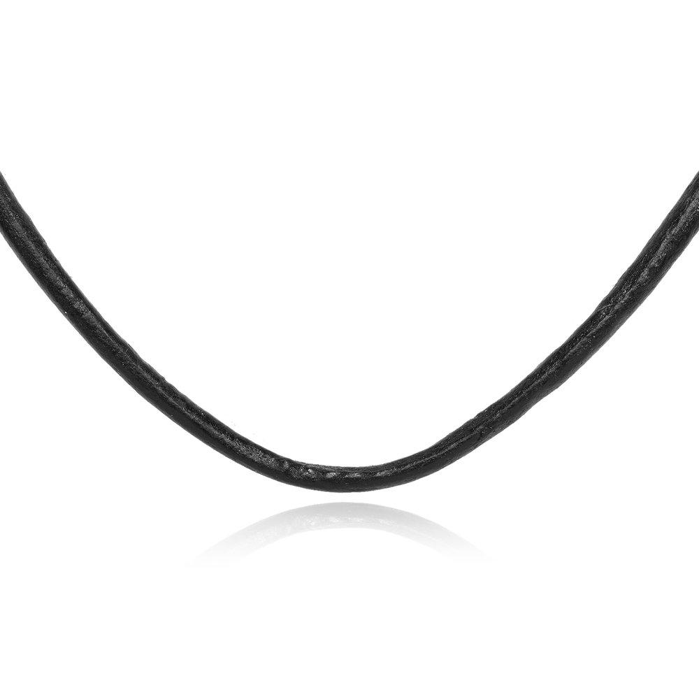 Колье Шнурок,  серебро 925 проба, вставка кожа