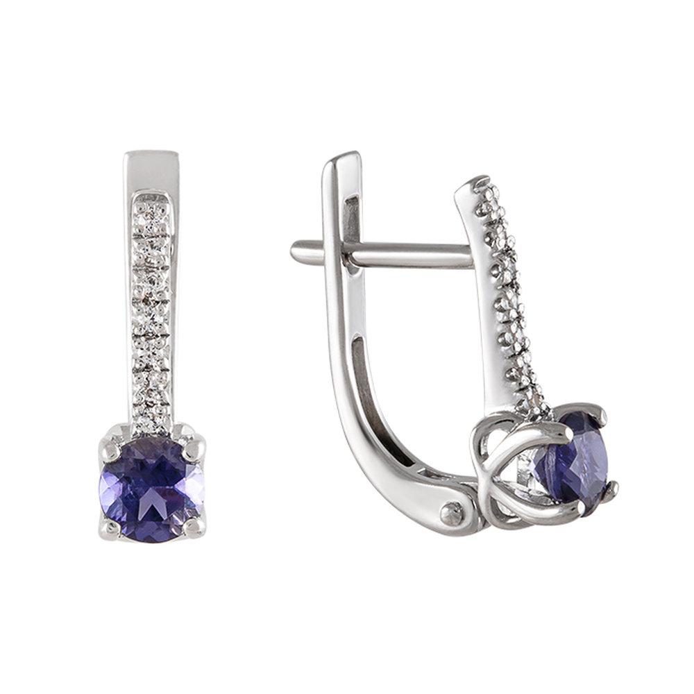 Серьги с английским замком,  серебро 925 проба (Россия)