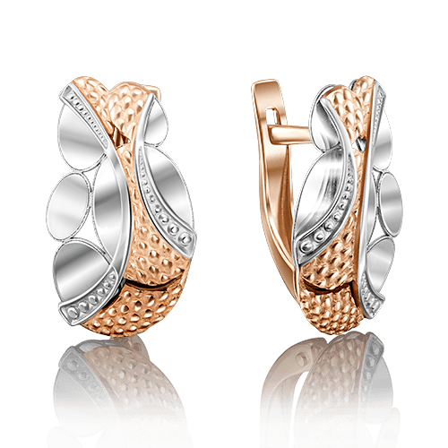 Серьги с английским замком Platina Jewellery, красное золото 585 проба