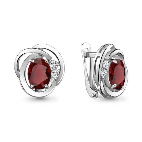Серьги с английским замком Aquamarine,  серебро 925 проба, вставка фианит (Aquamarine, Россия)
