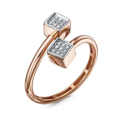 Кольцо декоративное 7 Карат, красное золото 585 проба, вставка фианит (7 Карат, Беларусь)