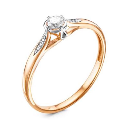 Кольцо помолвочное RoseGrace, красное золото 585 проба, вставка бриллиант (RoseGrace, Россия)