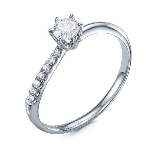 Кольцо помолвочное RoseGrace, белое золото 585 проба, вставка бриллиант
