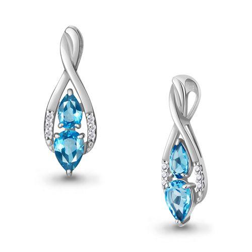Подвеска декоративная Aquamarine,  серебро 925 проба, вставка фианит