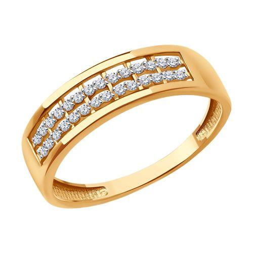 Кольцо декоративное Sokolov и Diamant, красное золото 585 проба, вставка фианит (Sokolov и Diamant, Россия)