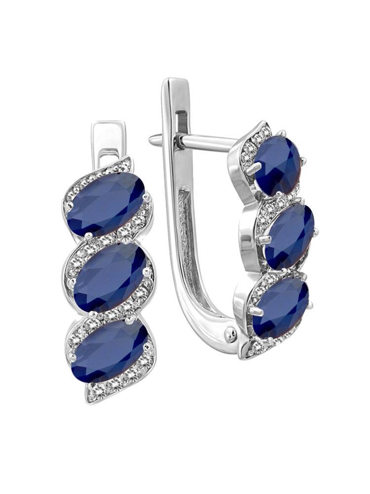 Серьги с английским замком,  серебро 925 проба (Россия)