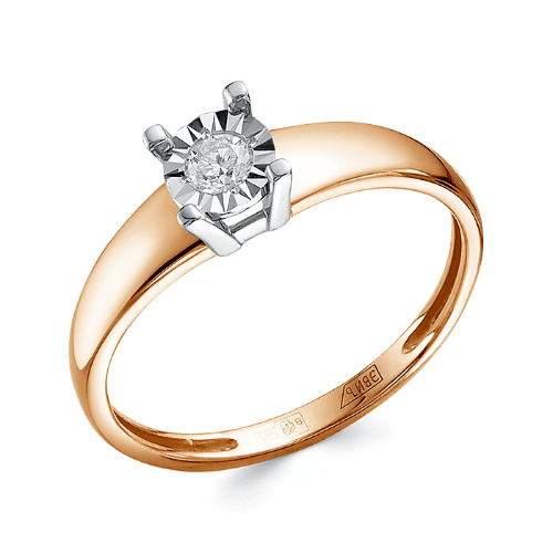 Кольцо помолвочное 7 Карат, красное золото 585 проба, вставка бриллиант (7 Карат, Беларусь)