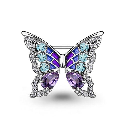 Брошь Aquamarine,  серебро 925 проба
