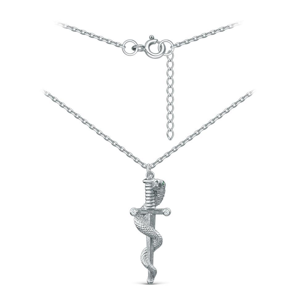 Колье Серебро России,  серебро 925 проба, вставка фианит