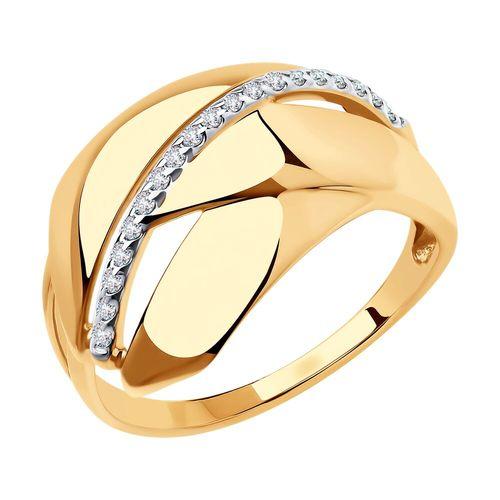 Кольцо декоративное Sokolov и Diamant, красное золото 585 проба, вставка фианит (Sokolov и Diamant, Россия)