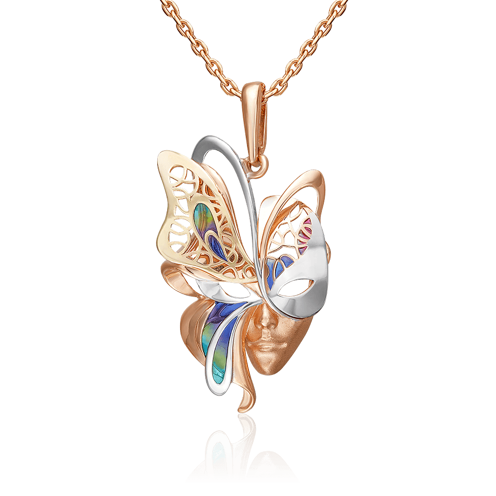Подвеска декоративная Platina Jewellery, красное золото 585 проба, вставка эмаль (Platina Jewellery, Россия)