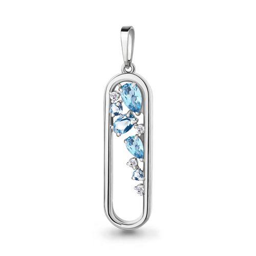 Подвеска декоративная Aquamarine,  серебро 925 проба, вставка фианит