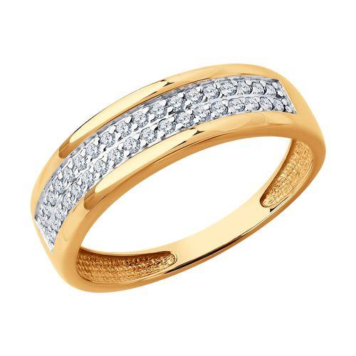Кольцо декоративное Sokolov и Diamant, красное золото 585 проба, вставка фианит (Sokolov и Diamant, Россия)